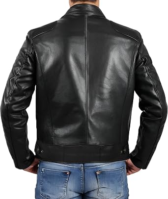Real Lambskin Leather Jacket Men - Slim Fit Mens Leather Jackets
