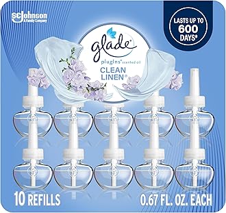 PlugIns Refills Air Freshener, Scented and Essential Oils for Home and Bathroom, Clean Linen, 6.7 Fl Oz, 10 Count (Packaging May Vary)