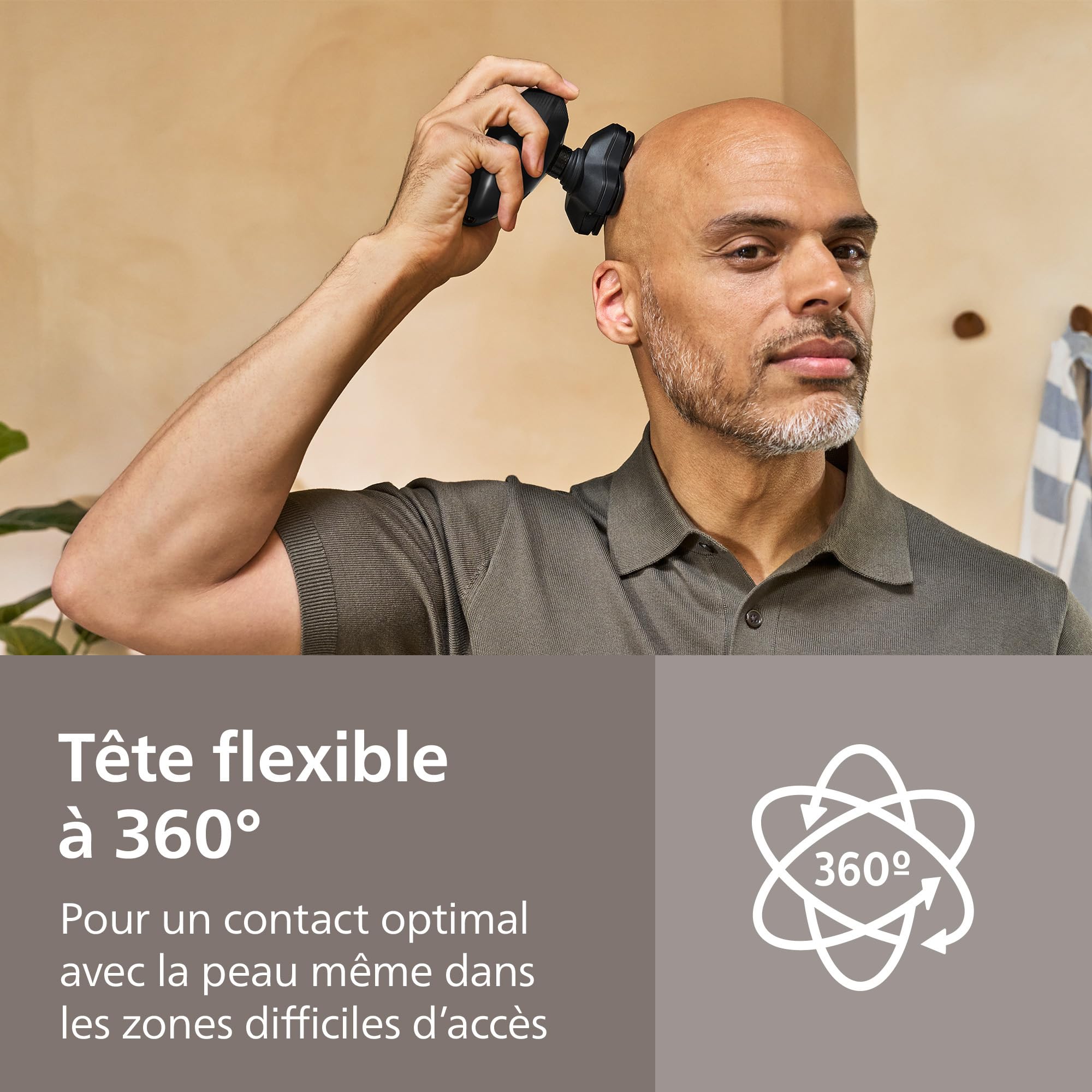 Philips Head Shaver Pro 5000 Series - Rasoir pour la tête pour hommes et femmes, tête flexible à 360° et lames ComfortCut pour un rasage efficace tout en douceur pour la peau, modèle HS5980/15