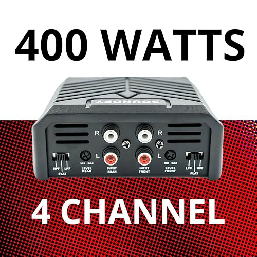 Miniatura 5 de SA 400.4 Amplificador digital de audio para automóvil de 4 canales, 400 W RMS 2 Ohmios estable, amplificador multicanal compacto clase D con fuente