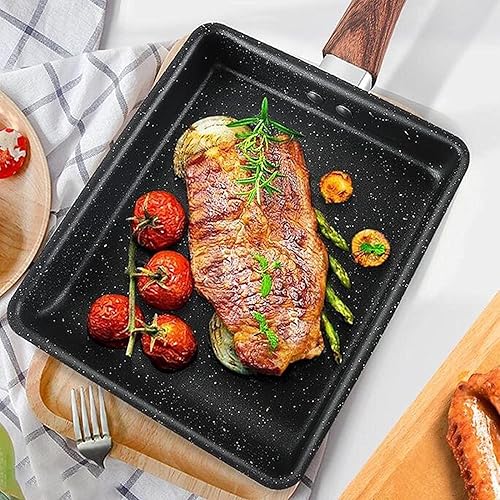 Miniatura 5 de Tamagoyaki - Sartén para tortillas, sartén antiadherente de hierro fundido, sartén japonesa para huevos japoneses, mini sartén rectangular con