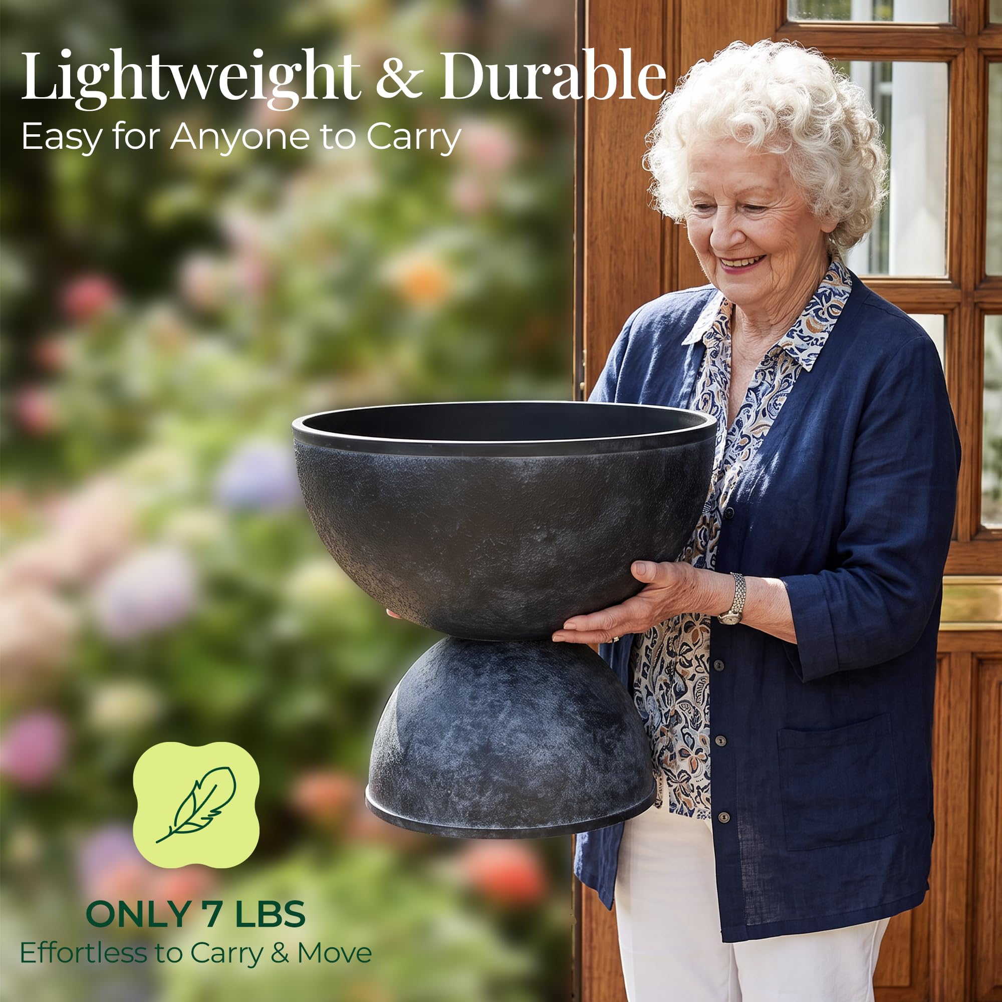 Black Urn Planters - 2 Pack -6 Black Urn Planters - 2 Pack -6