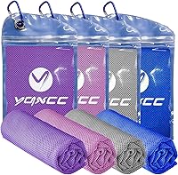Vista 15 de YQXCC Toallas refrescantes Paquete de 4 unidades de 47 x 12 pulgadas Hielo fresco para cuello Microfibra suave transpirable para yoga