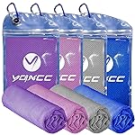 YQXCC Cooling Towels | 4 Pack 47x12 | Ice Cool for Neck | Microfiber Soft Breathable Chilly | for Yoga, Sports, Golf, Gym, Camping, Running, Fitness, Workout & More Activities