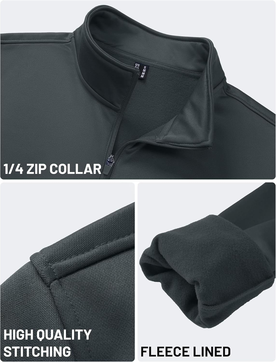 TACVASEN Men's Quarter Zip Pullover Sweatshirts Lightweight Fleece Lined Thermal Sweatshirts 1/4 Zip Golf Sweaters - Image 5