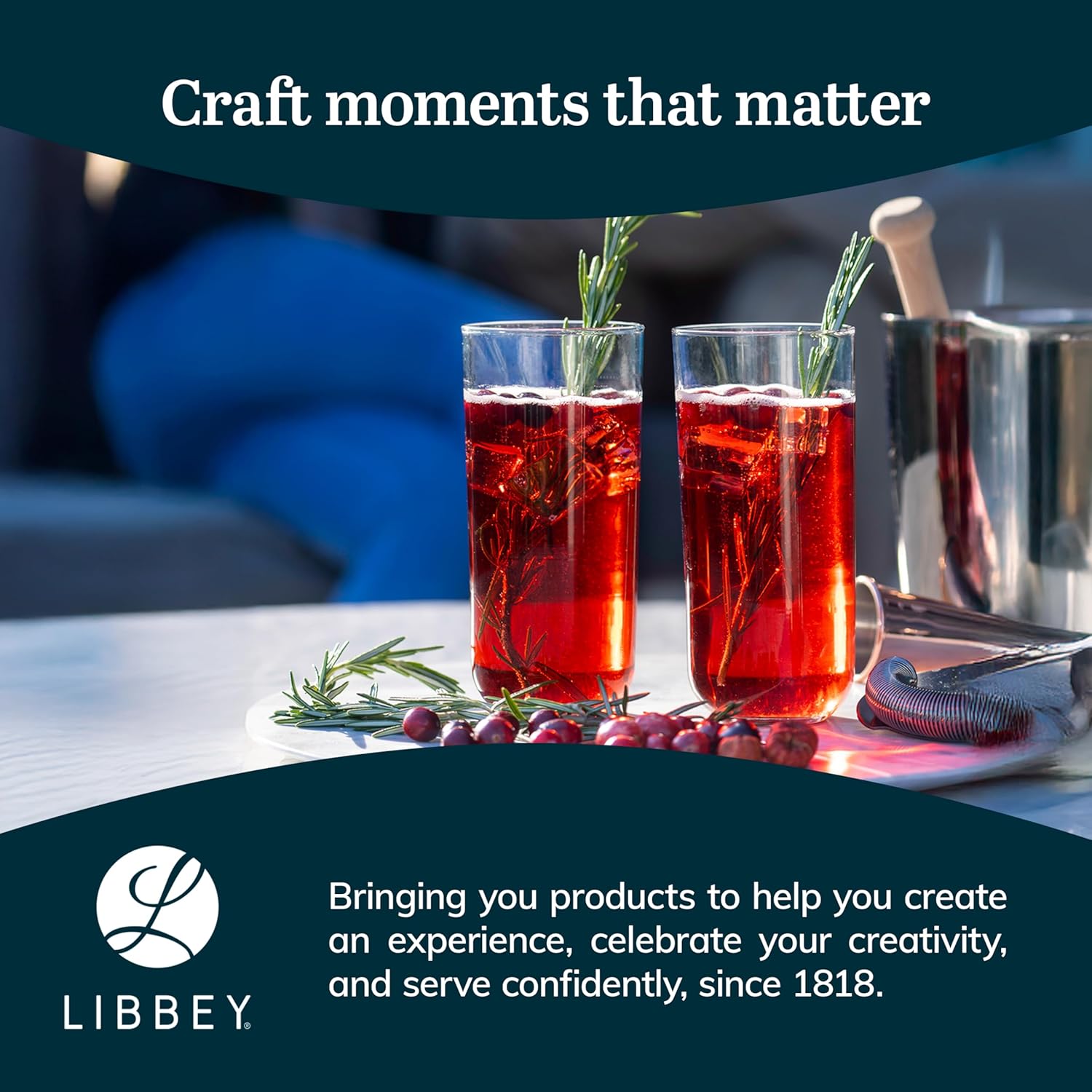 Libbey Polaris Tumbler and Rocks Glass Cups Set, Smoke Hue Mixed Drink Glasses with Straight Lines, Lead-Free, Drinkware Set of 16 for all Beverages - Image 6