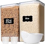 ComSaf Brown Sugar Container Set of 2(1.4L), Airtight Food Storage Containers with Lids and Terra Cotta Brown Sugar Saver, Food-Grade Plastic Canister Set for Kitchen, Pantry Organizer for Baking
