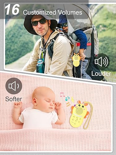 Miniatura 7 de Máquina de sonido portátil para bebé, máquina de sonido de ruido blanco para bebés y niños, máquina de canción de cuna recargable con luz, máquina