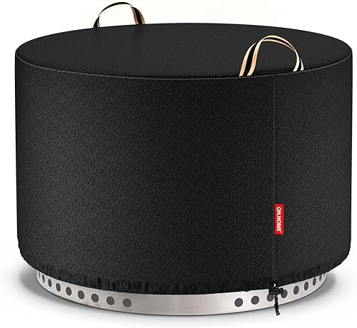Miniatura 20 de QH.HOME Cubierta redonda para hoguera súper impermeable, cubierta redonda de 40 pulgadas para fogatas al aire libre, 600D, fuerte resistente a