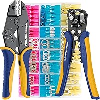 Vista 8 de haisstronica Herramienta de prensado para termorretráctil con 200 conectores a tope de grado marino AWG 22-10 y pelacables
