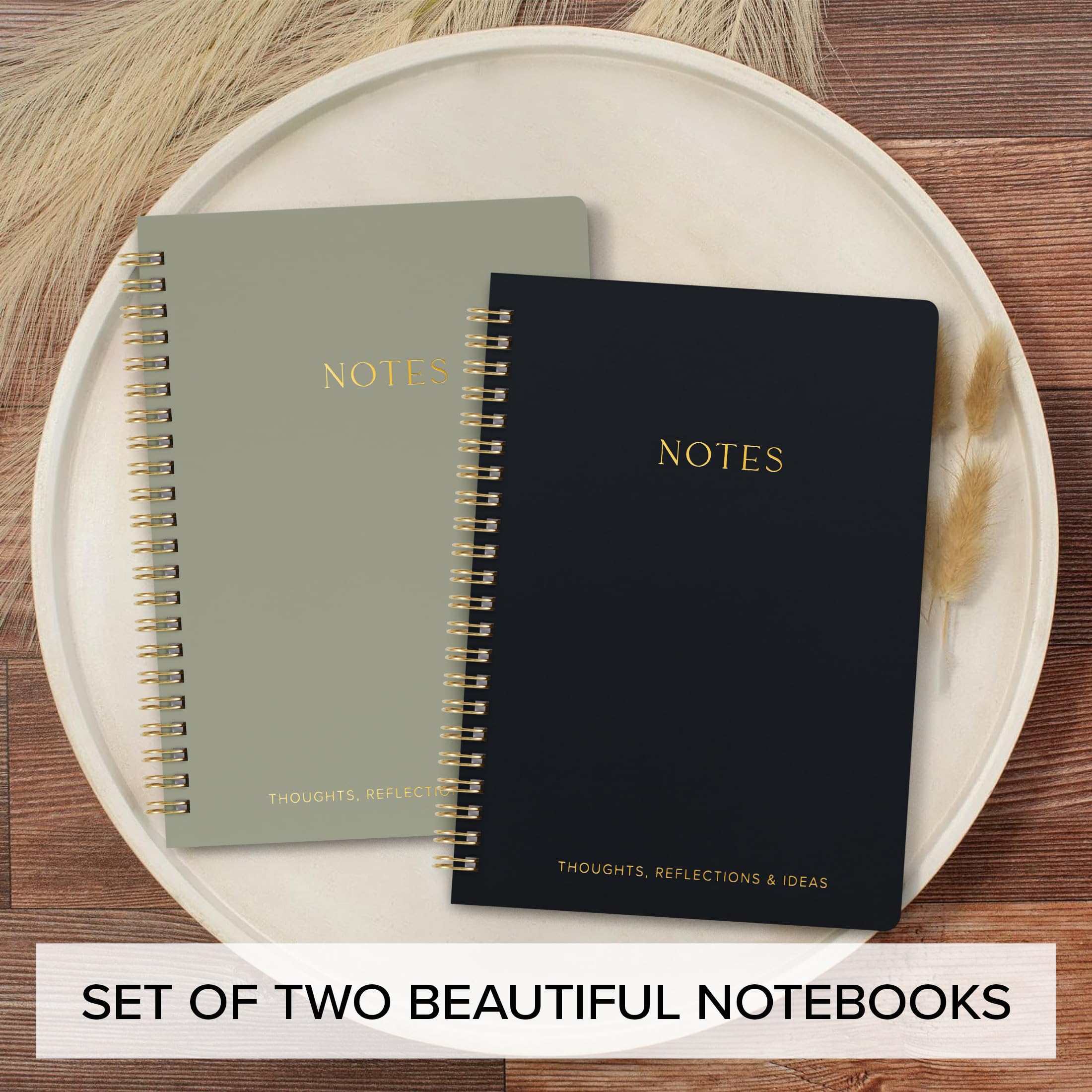 Amazon.com : Aesthetic Spiral Notebook Set of 2 For Women and Men 