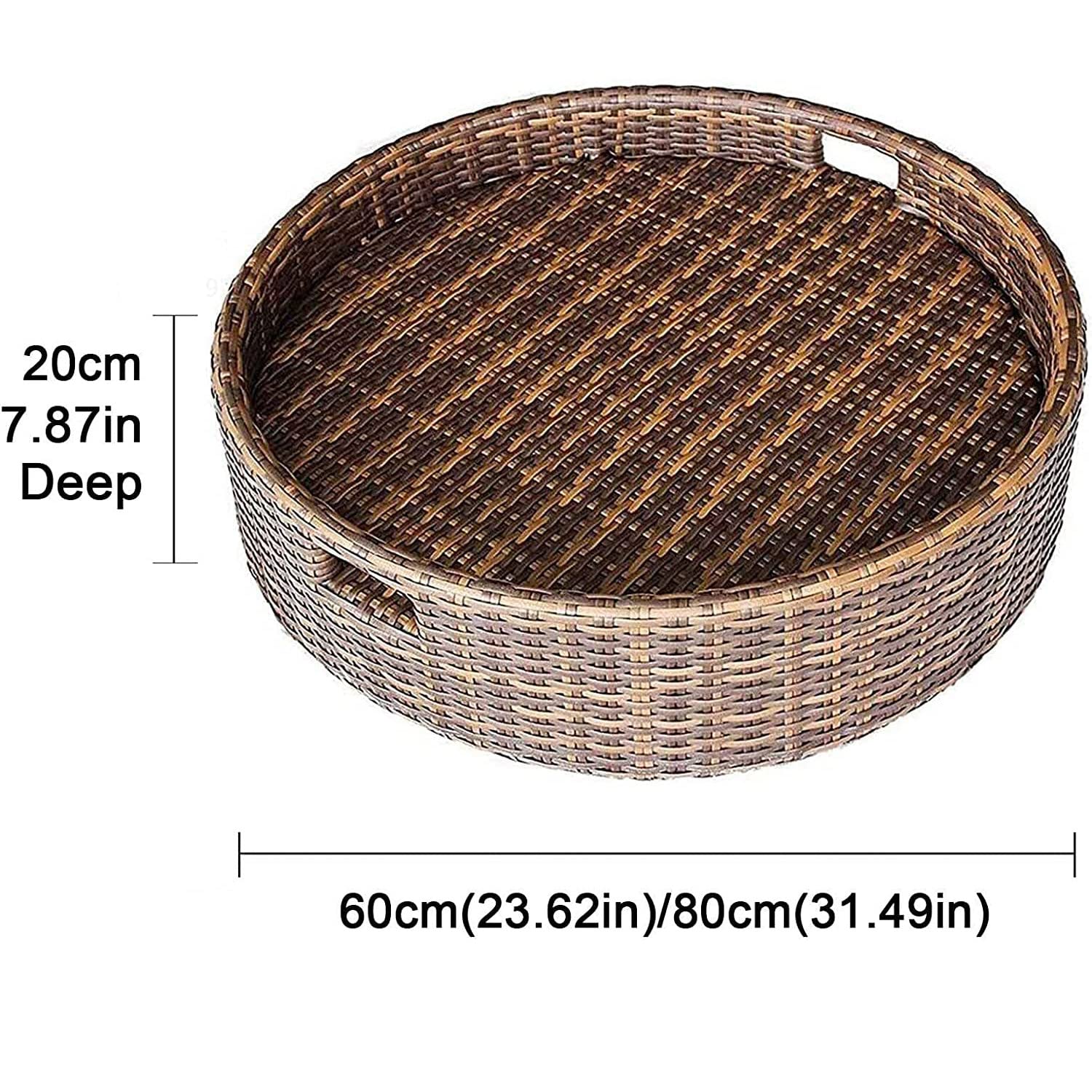 TAHALI Plateau Flottant Piscine Rotin, Flottant Rotin, Piscine Plateaux Flottants dans La Piscine pour Servir des Boissons, Un Brunch Et De La Nourriture sur l'eau,60 * 60 * 20-coffeecolor