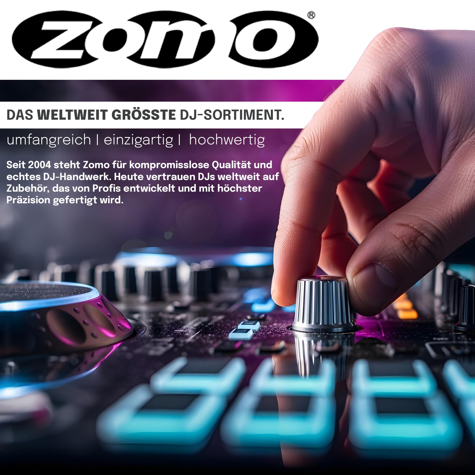 Zomo Deck Stand Ibiza 120 - DJ Tisch 123 x 50,6 x 96 cm - Walnuss - MDF Holz - 39,2 kg - für 2 Decks und einen Mixer bis 12 Zoll