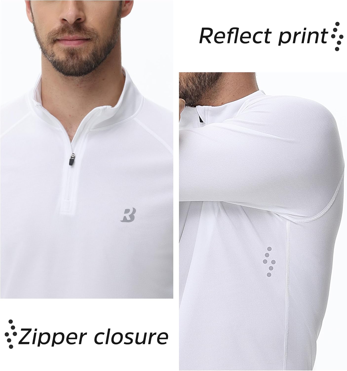 Roadbox UPF 50+ Long Sleeve Shirts for Men - Quarter Zip Pullover Quick Dry Rash Guard for Running Golf Fishing Workout - Image 5