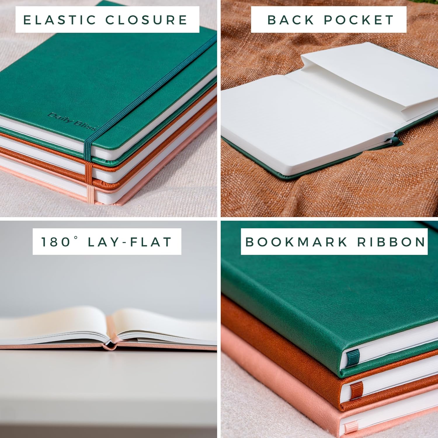 Daily Bliss Stone Paper Ruled Notebook Premium A5 Hardcover Vegan Leather Journal | 160 Pages | Premium Quality Executive Notebook For Men and Women |Comes With Gift Box Water Proof Notebook Cinnamon