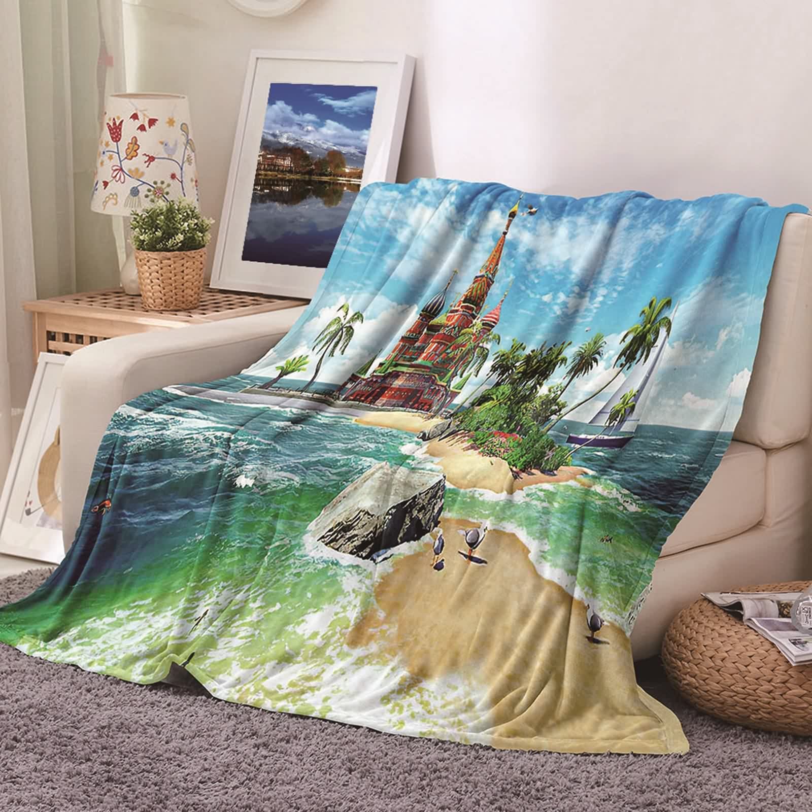 Couverture polaire en flannel douce couverture lit canapé KnSam 80x120