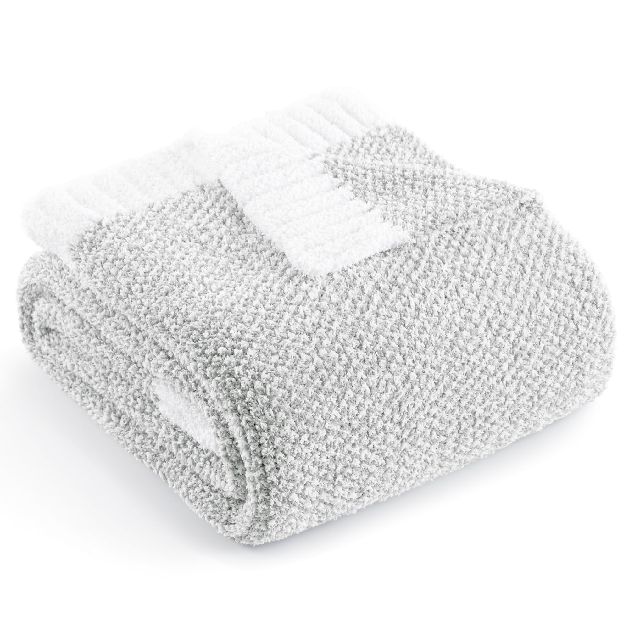 Exclusivo Mezcla Double Size Knit Blanket for Bed, Ultra Soft and Warm Reversible Woven Blankets, Cozy Snuggly Throw for Couch Bed and Home Decor, Heather Grey, 150x200 CM