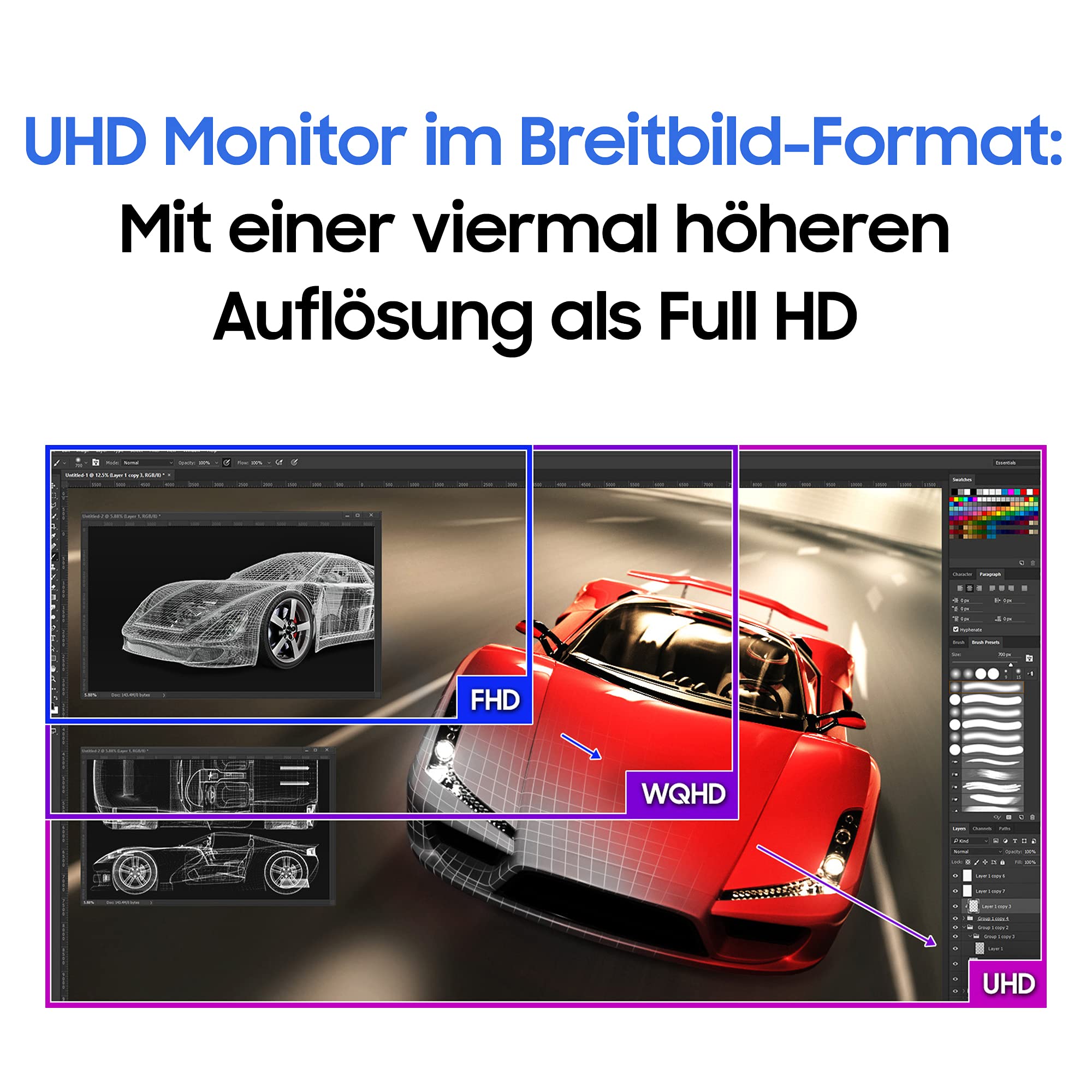 Samsung UHD Monitor U32J590UQP, 32 Zoll, VA-Panel, 4K UHD-Auflösung, AMD FreeSync, Reaktionszeit 4 ms, Bildwiederholrate 60 Hz, Dunkelblau-Grau