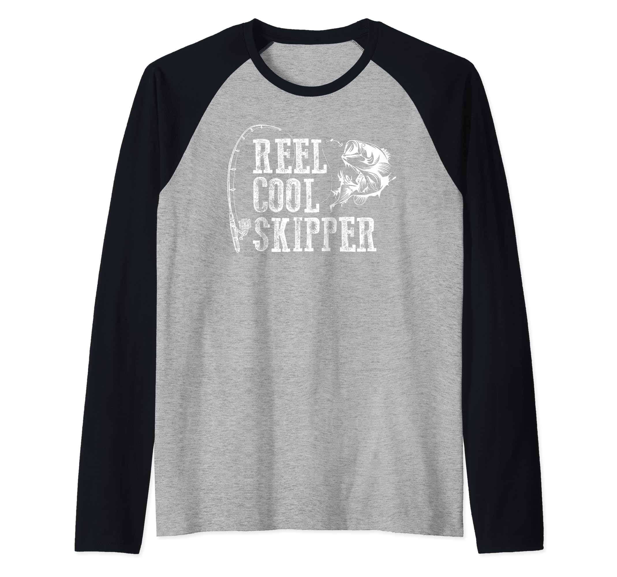 Skipper Fishing: Reel Cool Skipper Gift Raglan Baseball Tee