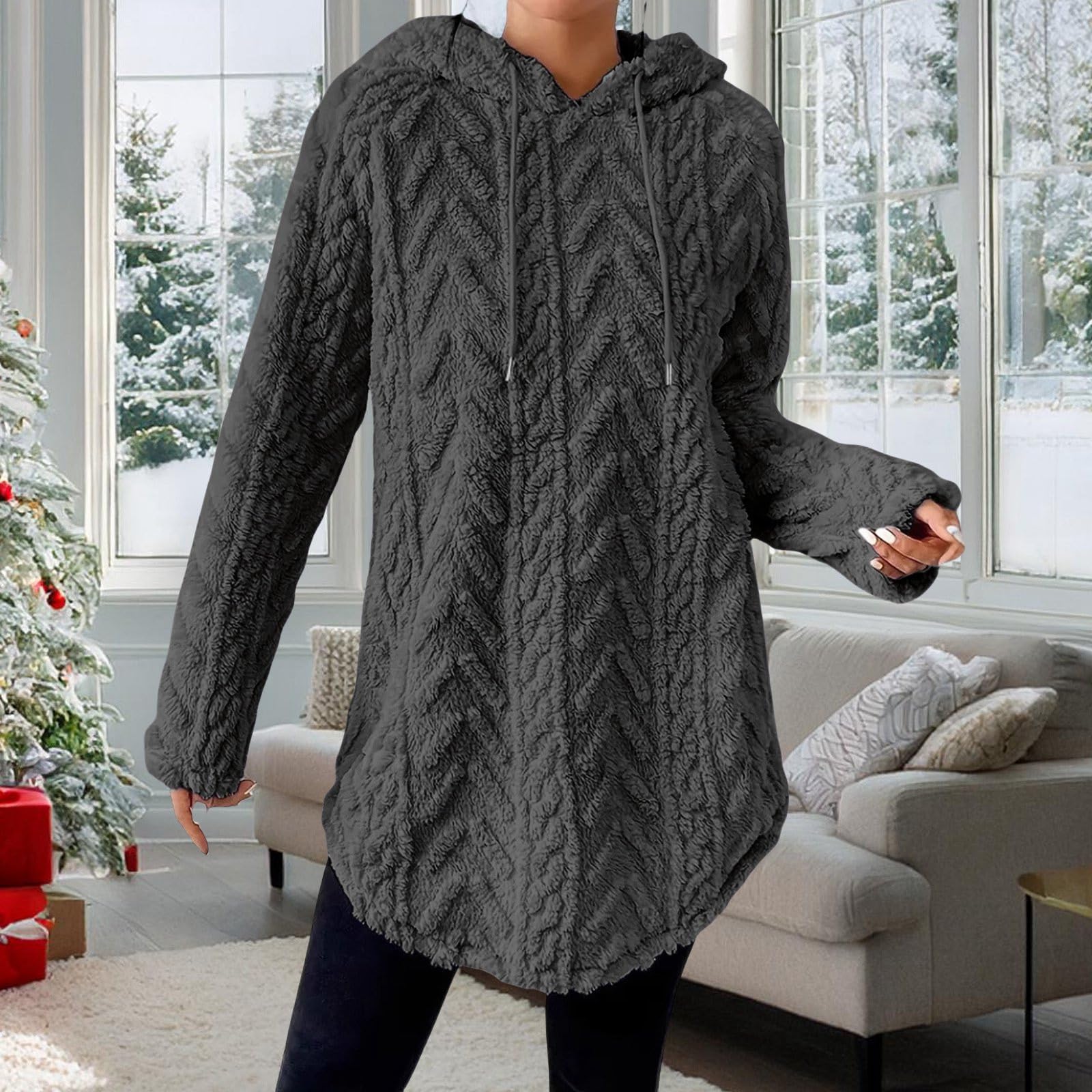 Sudadera con Capucha y cordón de Manga Larga, Estilo clásico e Informal para Uso Diario.