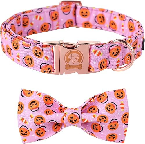 Miniatura 9 de Collar de perro de Halloween con lazo MR. CHUBBYFACE - Collar con diseño de calabaza y fantasma con corbatín para cachorros, perros pequeños,