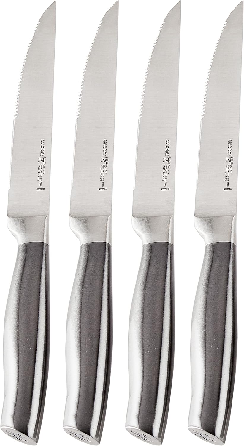 HENCKELS Graphite Razor-Sharp 4-pc Steak Knife Set, German Engineered Informed by 100+ Years of Mastery