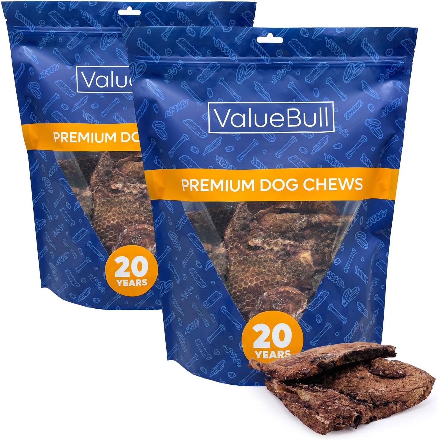 ValueBull Beef Lung Wafers, Premium 2 Pounds - Angus Beef Dog Treats, Grass-Fed, Single Ingredient
