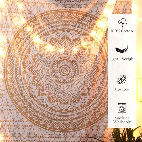 Miniatura 9 de RAJRANG BRINGING RAJASTHAN TO YOU Tapiz rosa hippie con mandala, arte bohemio, decoración de pared, decoración de pared estilo bohemio trippy,