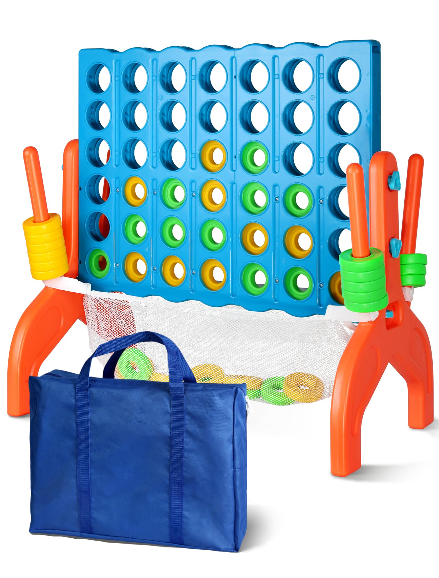 Giant Connect 4 - Juego de estrategia Connect 4 de para niños a partir de 3 años, perfecto para diversión en interiores y exteriores de 4 en fila, reuniones familiares y fiestas