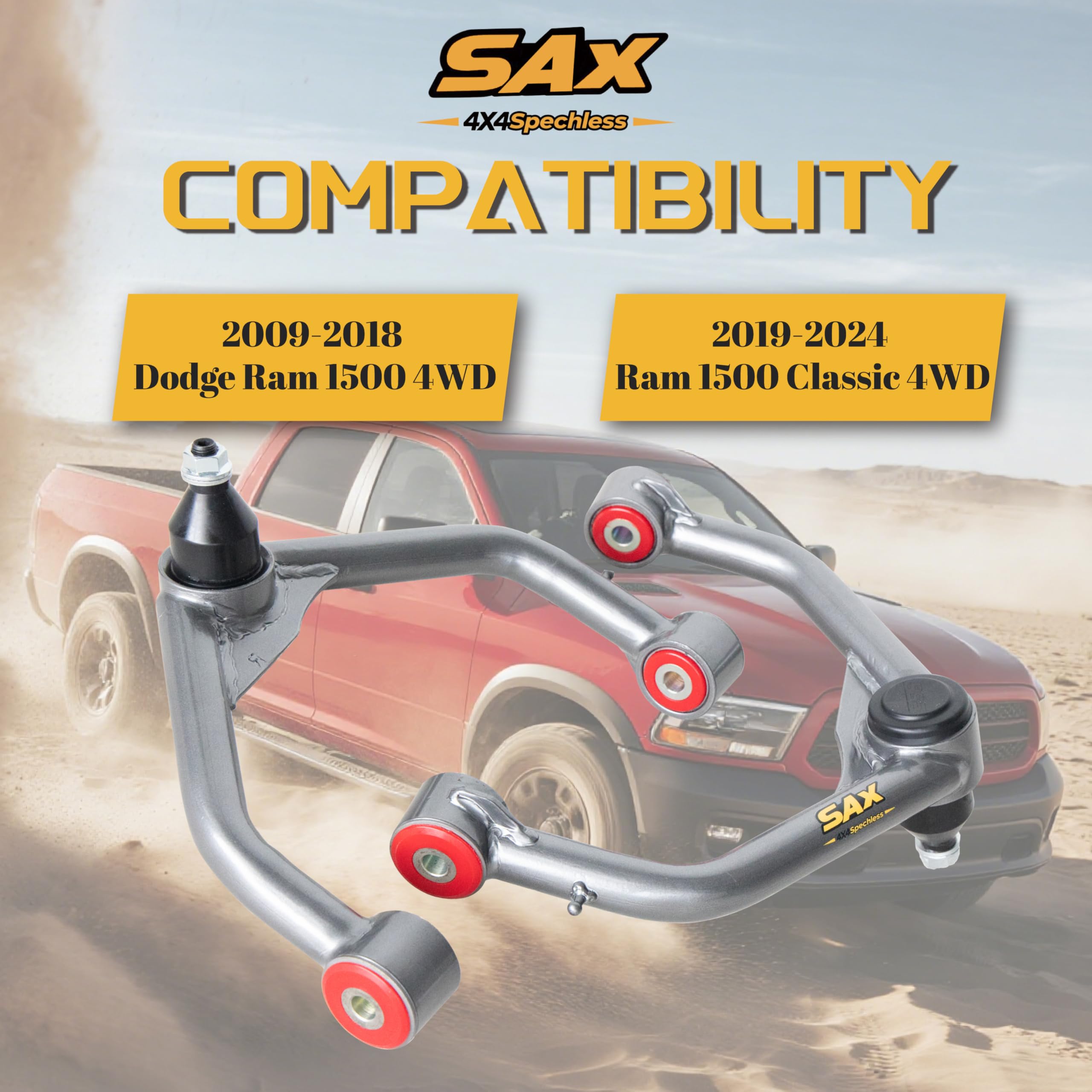 Front Upper Control Arms For 2009-2018 Ram 1500 4WD & 2019-2024