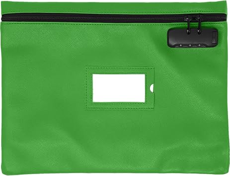 Notary Bag with Lock, Document & Supply Bag, Light Green, 14x11 in | Fits A4 Documents, Notary Kit, Stamp, Embosser, Ink Pad, Valuables, PU Leather, Journal Carrying Case, Secure Zipper