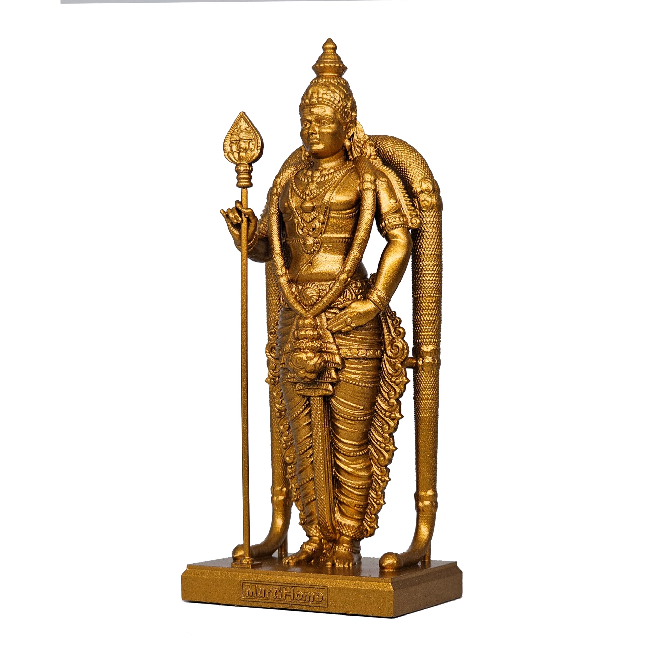Murugan Statue - Golden Hindu Idol for Car & Home -3