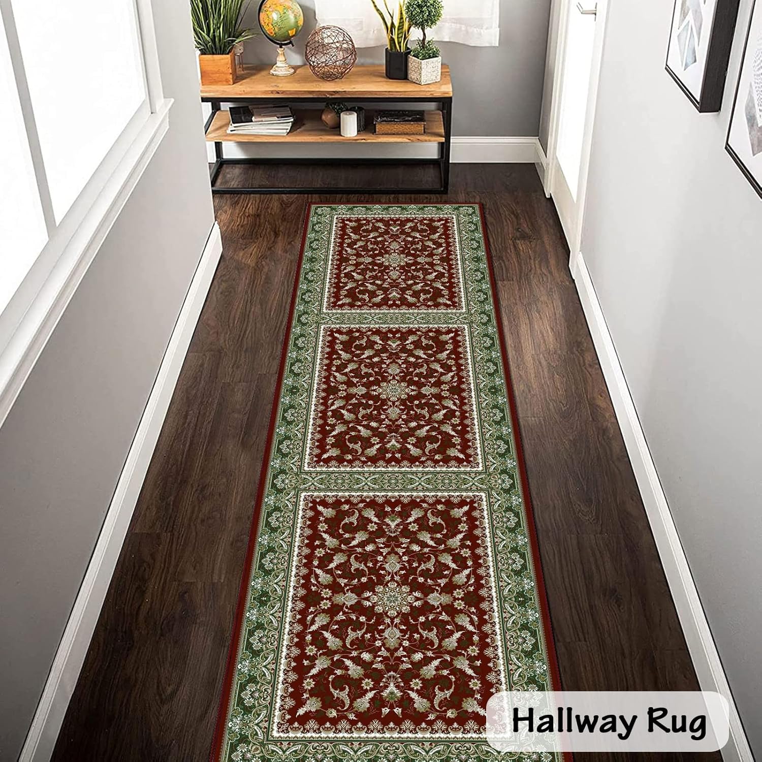 Hallway Runner Rug Non Slip Washable Runner Rug 1'4"x2'7" Long Vintage Distressed Boho Runner Rug Entryway Runner Rug Low Pile Floor Carpet Runner for Kitchen Laundry Bedside - Style 4