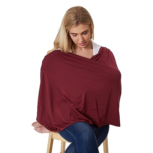 Miniatura 5 de NeoTech Care Bufanda de lactancia para bebé, tela suave (rojo borgoña)
