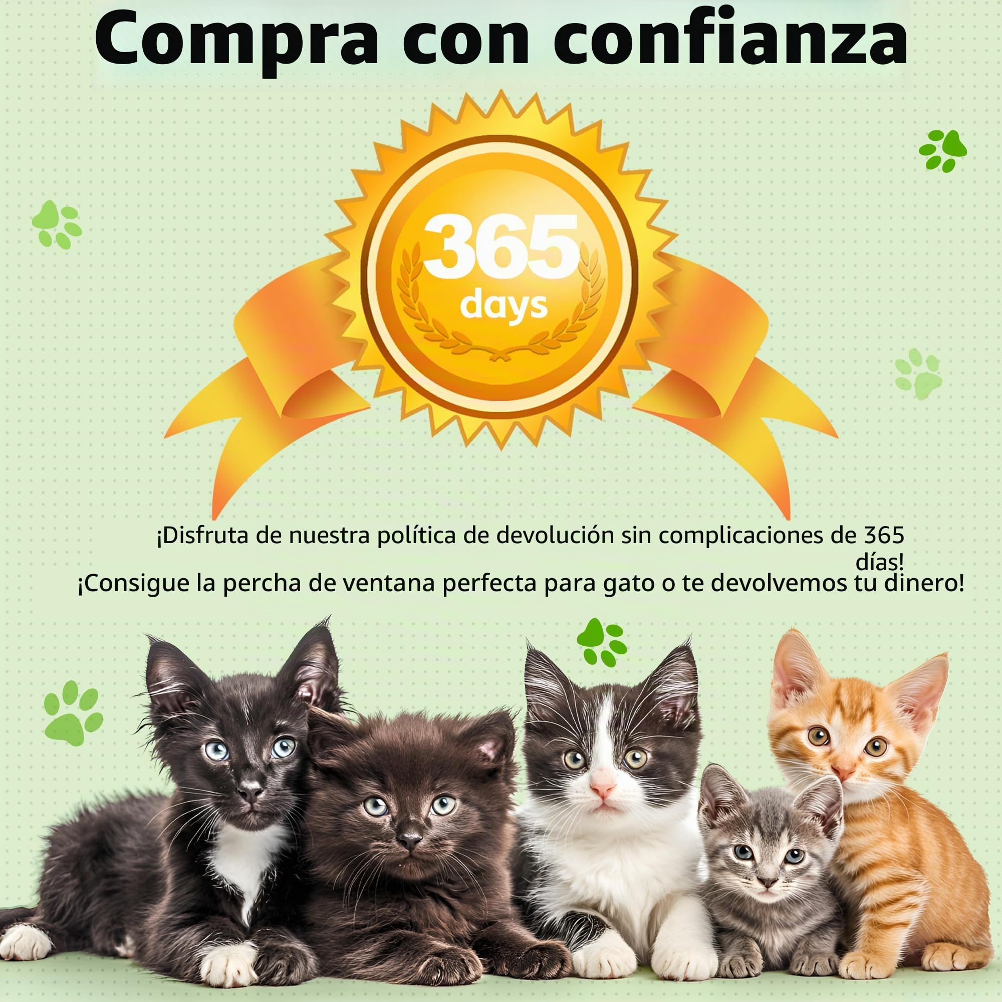 Percha de ventana para gatos con marco de madera - Cama plegable para gatos de interior, cubierta de piel de conejo suave, lavable, ventosas fuertes, sin taladrar, soporta gatos grandes