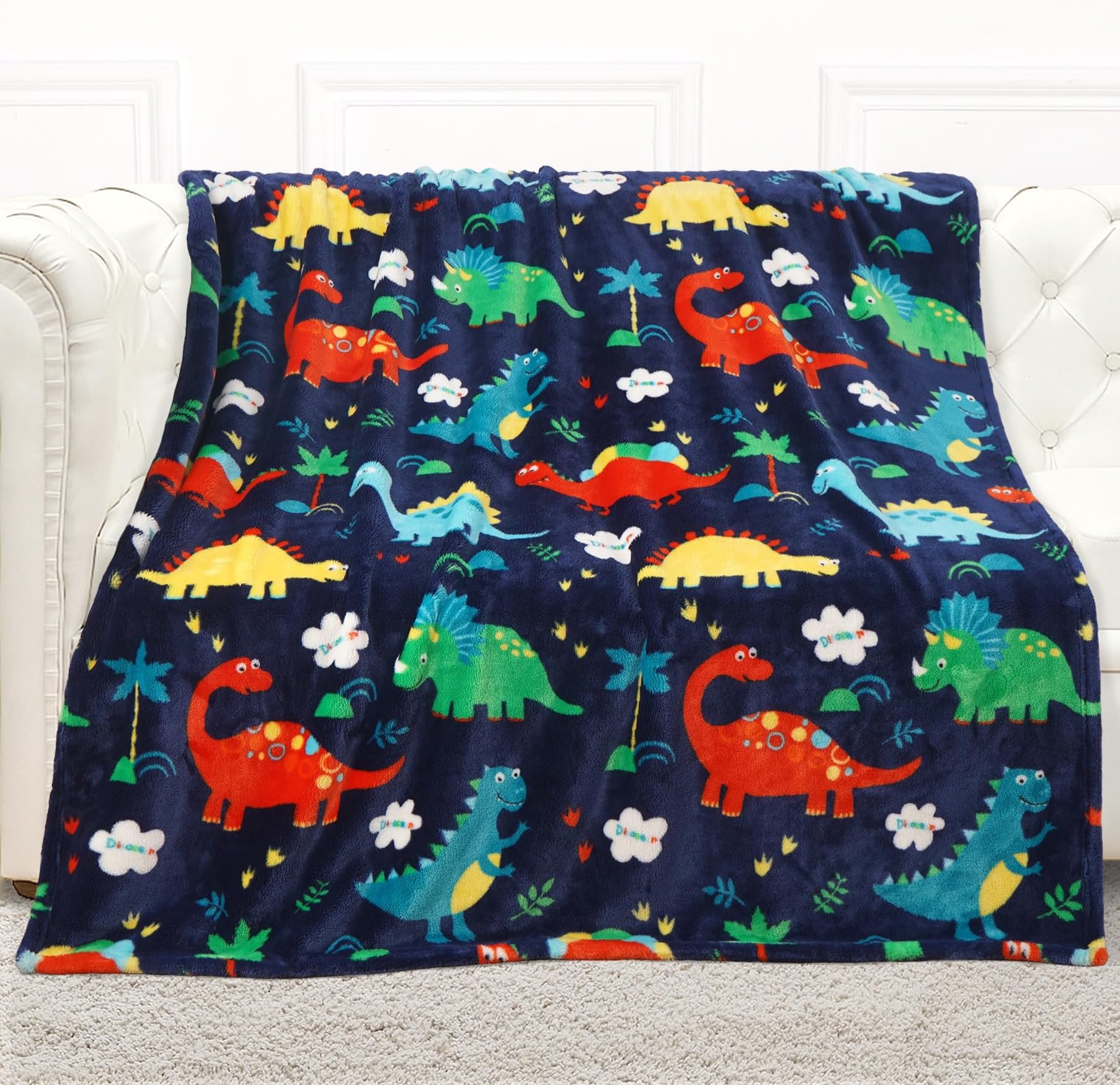 mermaker Toddler Blanket for Boys and Girls, Thick Dinosaur Blanket for Kids Teens Child Baby Crib Stroller for Birthday Gifts Christmars Easter Gifts (50x60 inch)