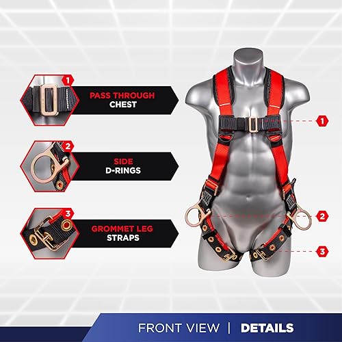 Miniatura 2 de Palmer Safety Kit de arnés de seguridad de protección contra caídas I arnés de construcción + varios cordones + extensor de anillo en D