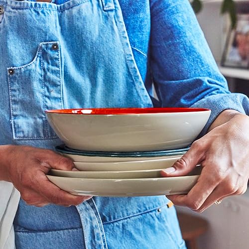 Miniatura 3 de Emile Henry EVERYDAY COLLECTION - Plato llano de cerámica de 11 pulgadas, océano y crema