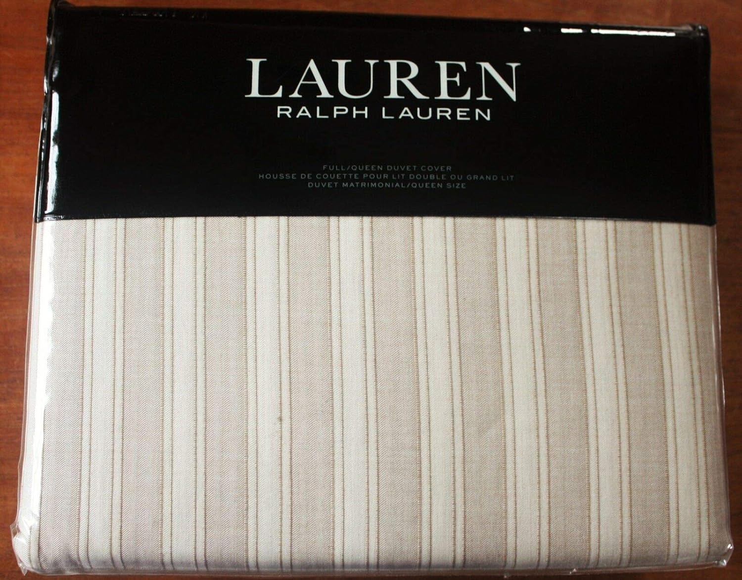 Amazon Com R L Ralph Lauren Graydon Bold Stripe Full Queen Duvet Cover Color Dune Linen Home Kitchen