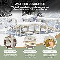 Vista 4 de WestinTrends Malibu Mesa de Café para Exteriores, 35" x 17.5" Mesa de Café de Patio Adirondack de Madera Sintética para Todo Clima para Jardín Arena