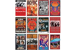 Woonkit Vintage Rock Band Posters: Unleash 70s Nostalgia for Captivating Room Decor