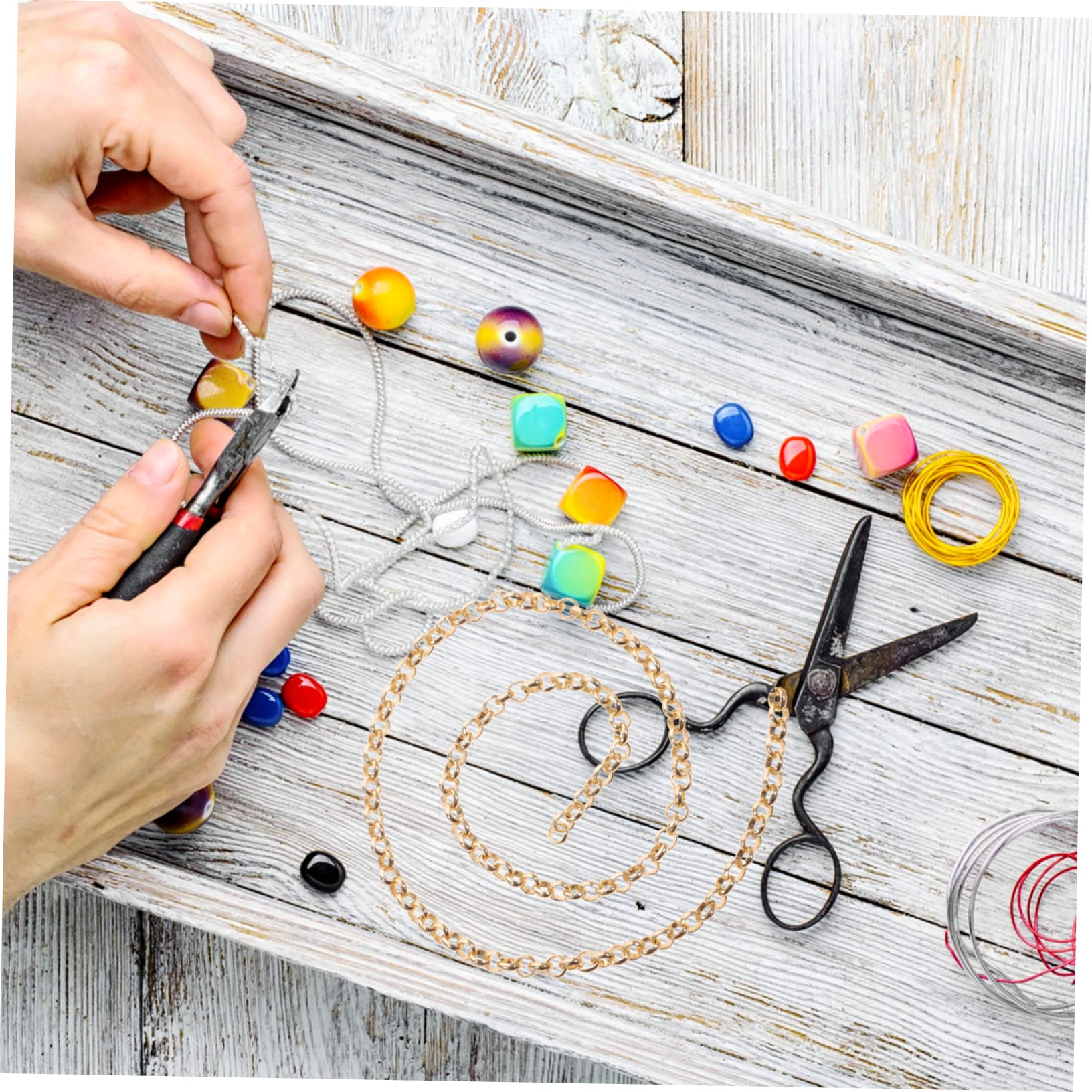 SHINEOFI 3rotoli Catena Alluminio per Creazioni Fai Te Catena Decorativa per Bracciali e Collane Metri Roll Accessorio per Artigianato e Gioielli Personalizzati