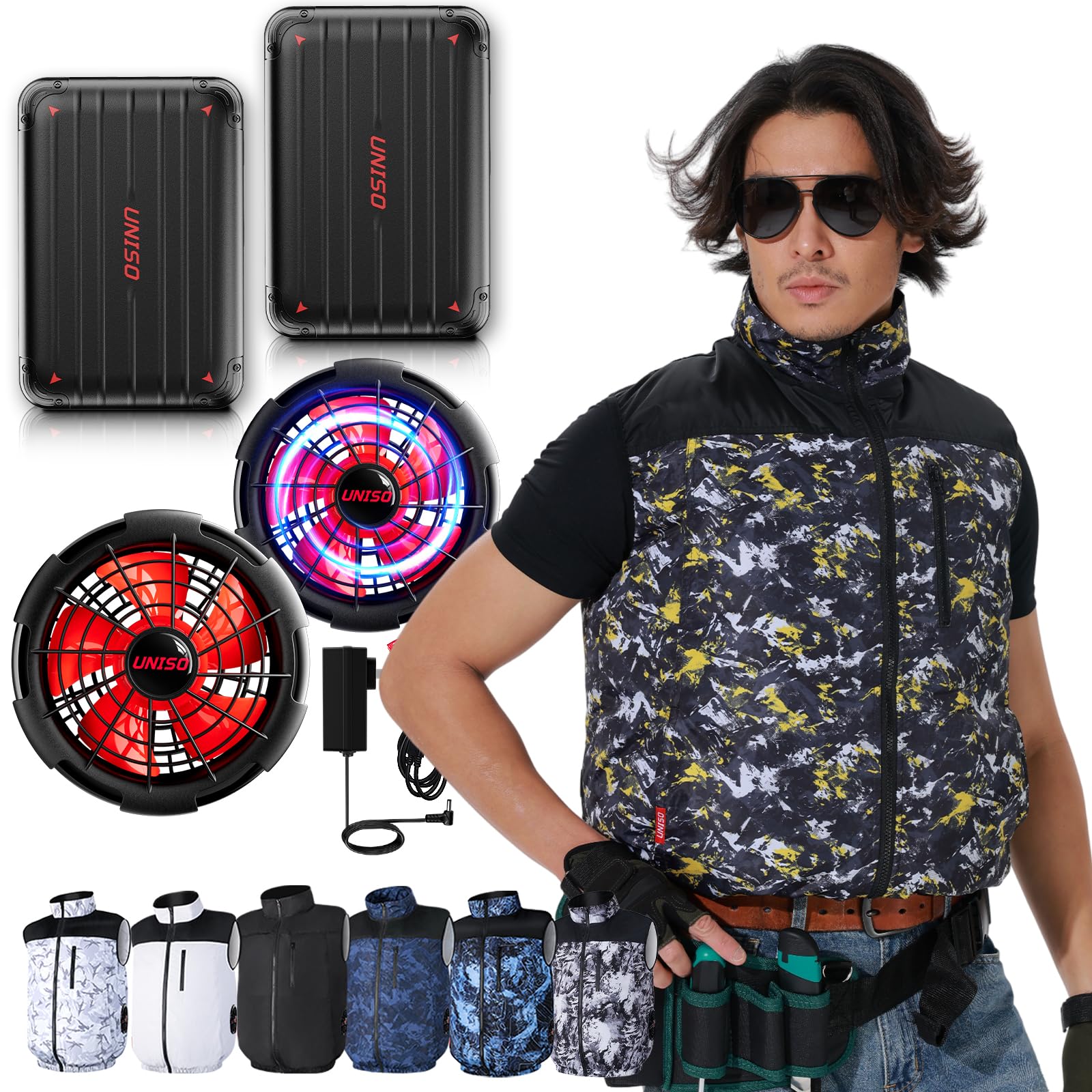UNISO 空調服 ファン 20000mAhバッテリー セット 30V Amazon.co.jp: [UNISO] 【バッテリー 2個セット 30V超高出力 40000mAh