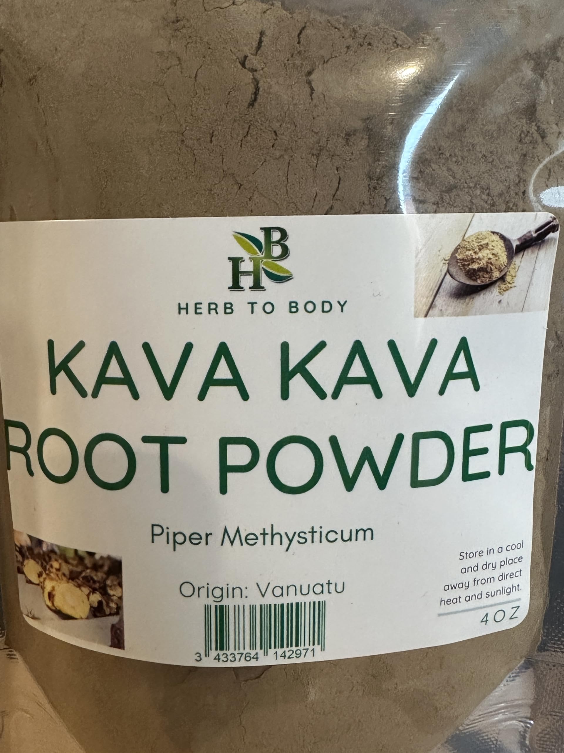 Herb To Body Kava Kava Root Powder - Vanuatu Kava 4oz, Finely Ground for Botanical Use, Traditional Preparations & Blends Flavor for a Tranquil Experience — Amazon image 3