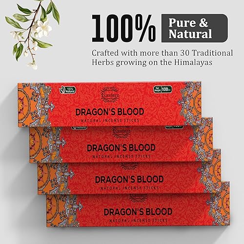 Miniatura 2 de Raajsee Varillas de incienso de sangre de dragones (6.35oz), 100% puro orgánico natural, enrolladas a mano sin productos químicos, (paquete de 12)