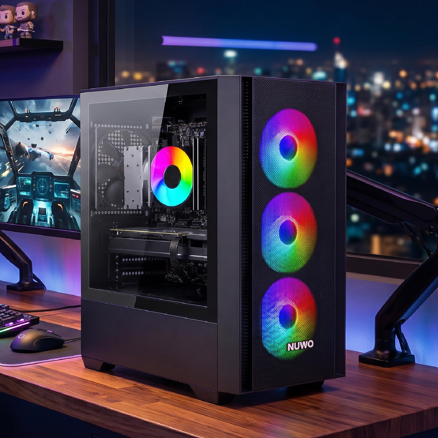 Nuwo PC Gaming Desktop i7, GTX 1660 Super 6GB GDR6, RAM 32GB DDR4, SSD 1TB | WiFi, Windows 11 Pro, Computer Fisso Completo per Gioco