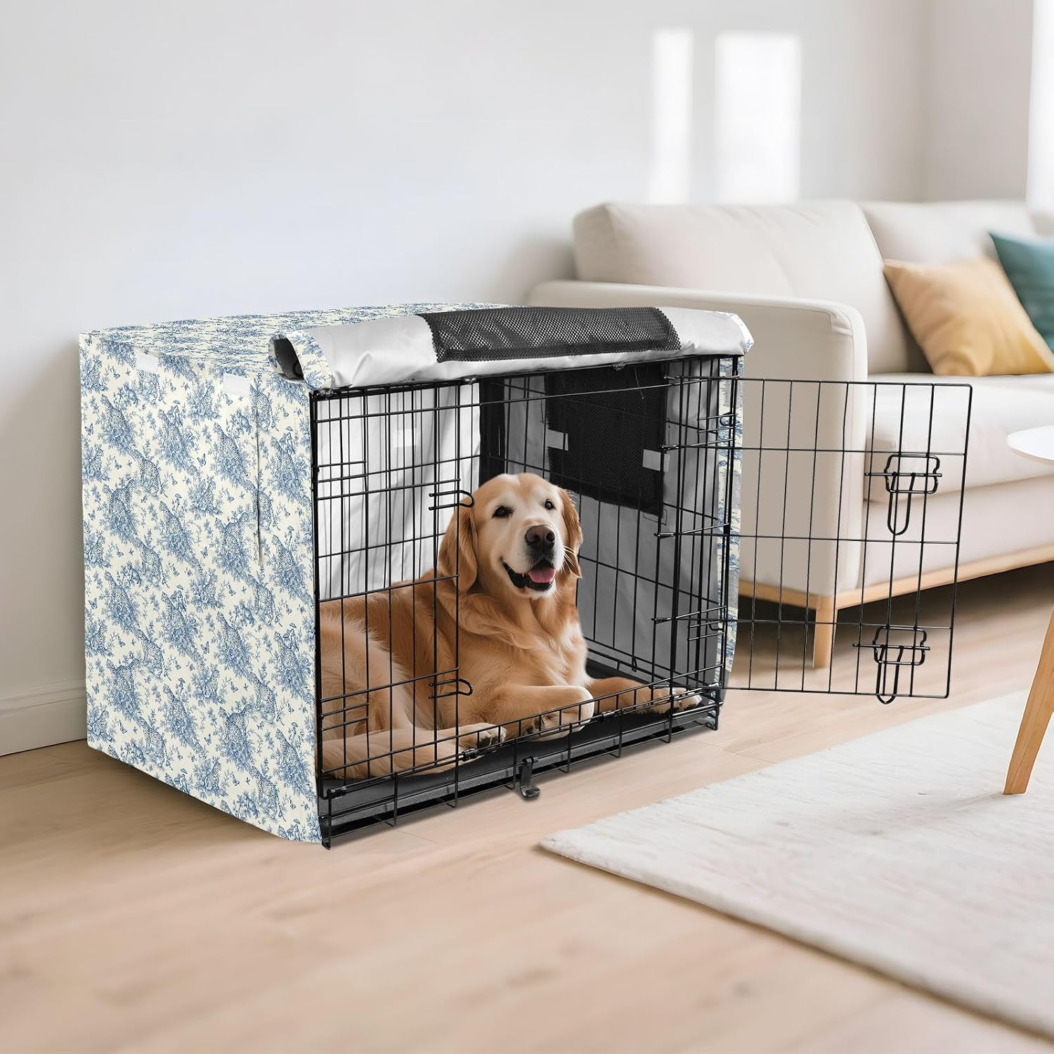 Leopard with Butterfly Cage Covers for Dog Crates Pets Kennel Cover Dog Crate Protector 48 Inch