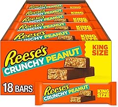 REESE'S Crunchy Peanut Peanut Butter and Peanuts King Size, Candy Bars, 3.2 oz (18 Count)