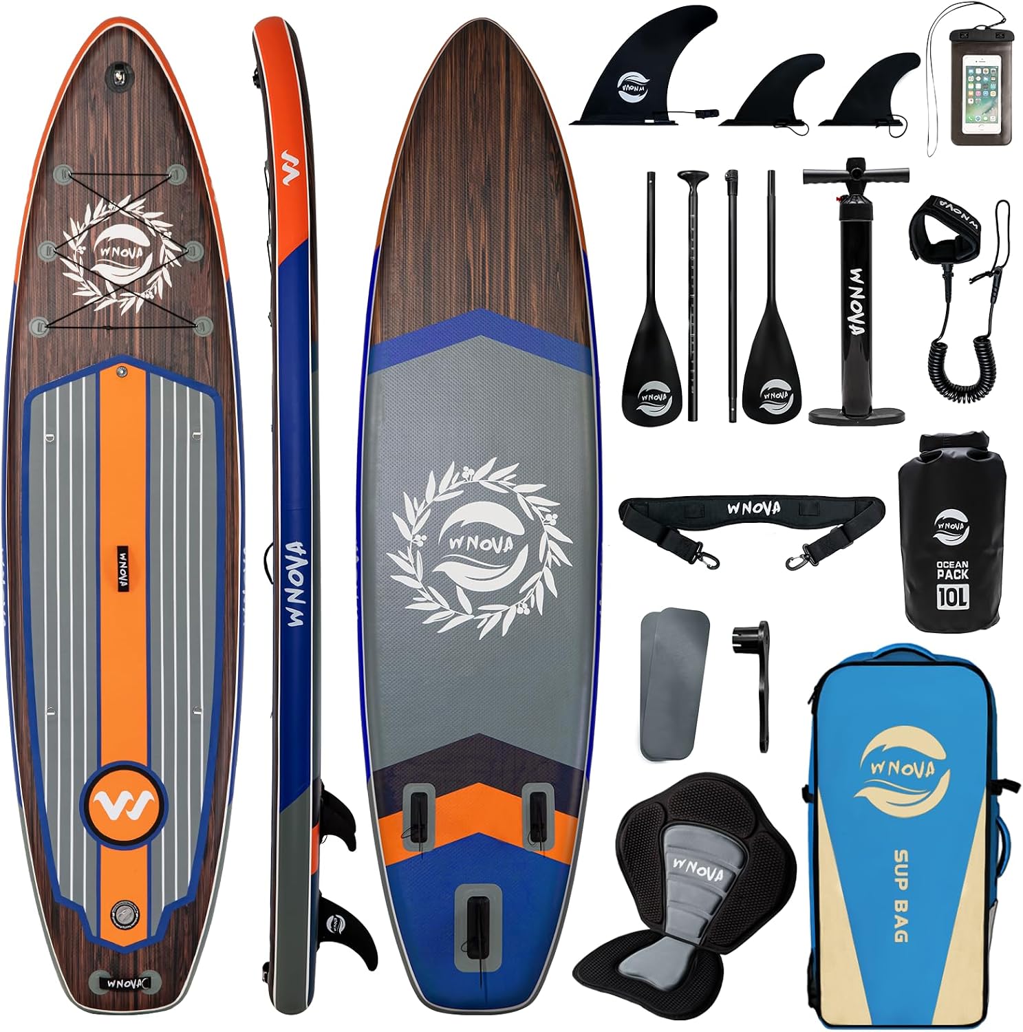 11' Inflatable Stand Up Paddle Board, 34" Extra Wide Stable iSUP for Adults & Youth, with Camera Mount & Premium Accessories, Non-Slip Deck for All Skill Levels