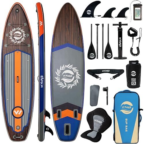 11' Inflatable Stand Up Paddle Board, 34" Extra Wide Stable iSUP for Adults & Youth, with Camera Mount & Premium Accessories, Non-Slip Deck for All Skill Levels
